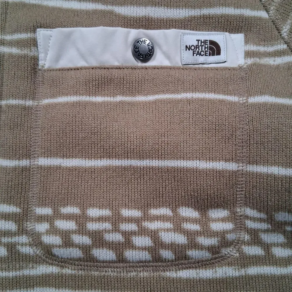 The North Face Gordon Lyons Sweatshirt Mens Large Beige Fleece 1/4 Zip Aztec
